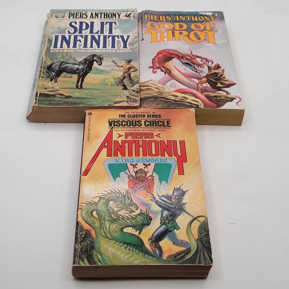 Piers Anthony Split Infinity God of Tarot Viscous Circle Paperback Lot Good